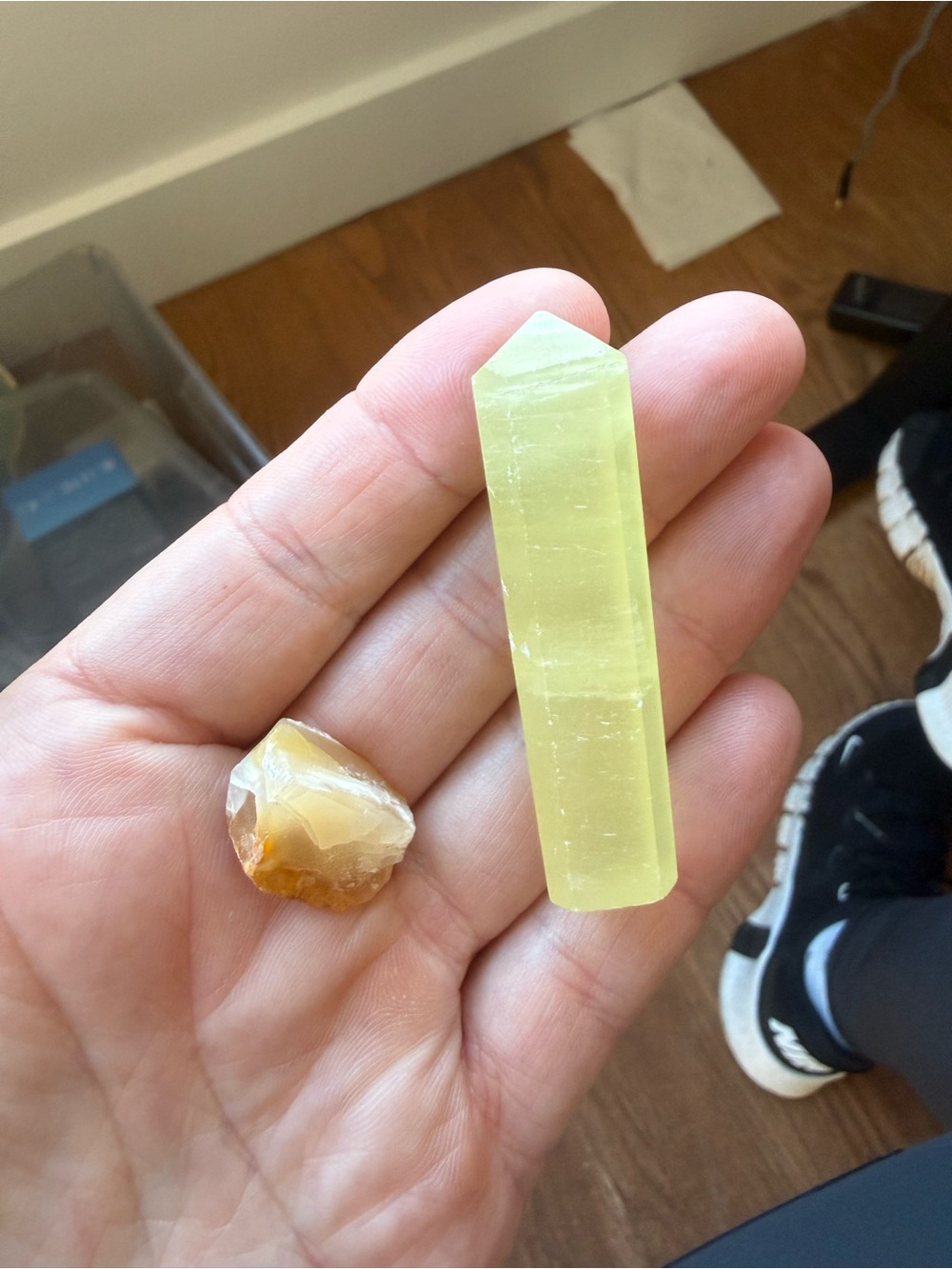 Set of 2 semi-polished calcite crystals